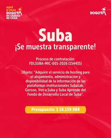Suba se muestra transparente a la comunidad